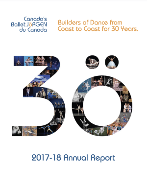 Image of the cover of Canadas Ballet Jorgen - Annual Report 2017-2018